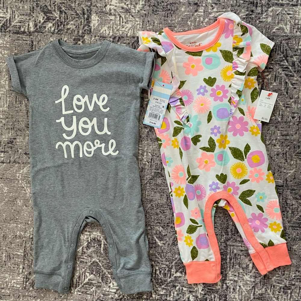 NWT - Baby Girl’s Floral Romper Set 3-6mo